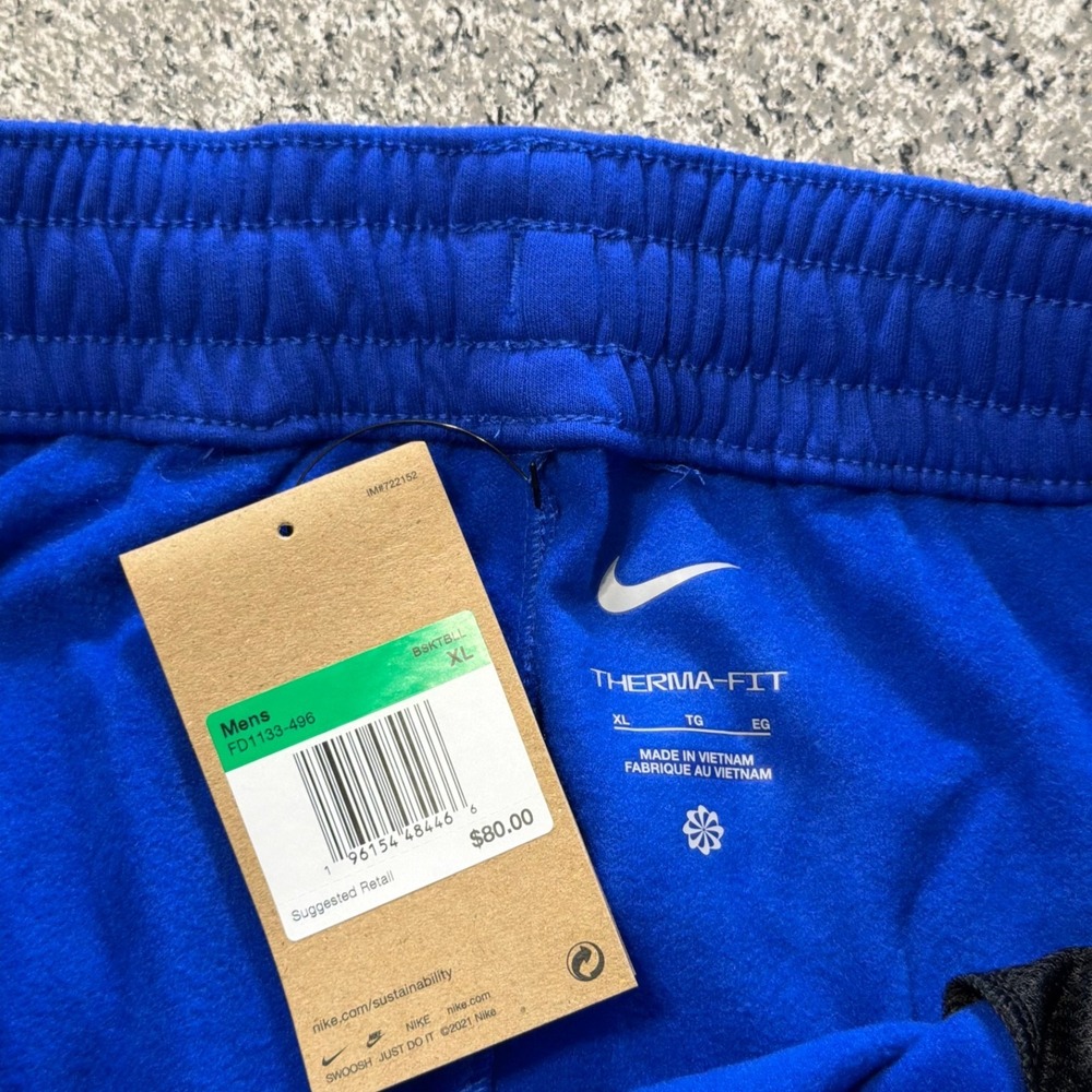 Nike Therma Fit Showtime Basketball Pants Mens XL FD1133-496 Blue Warm Up Jogger - Picture 4 of 7